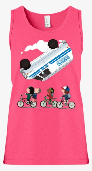 Stranger Things Accident Cartoon Girls' Tank Top T-shirts - Illustration