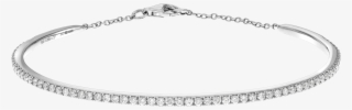 18ct White Gold Bangle With - Chain