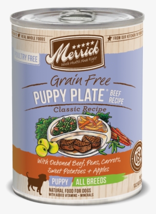 Merrick Grain Free Puppy Plate Beef Recipe Canned Puppy - Merrick Wet Dog Food