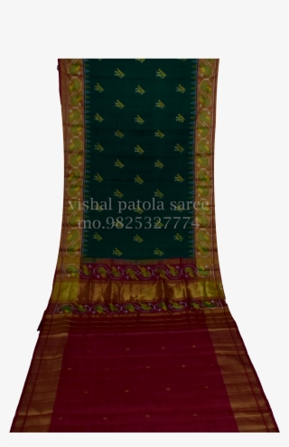 Green Parrot Designed Patola Saree - Chair