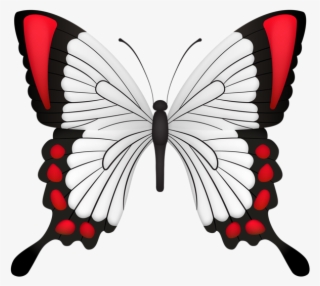 Red Butterfly Deco Clipart Image - Papilio