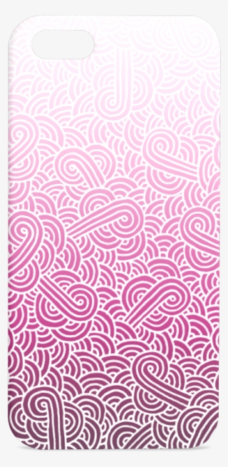 Ombre Pink And White Swirls Doodles Hard Case For Iphone - Mobile Phone Case