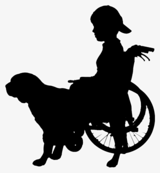 1024 X 1024 Chien-visiteur - Children In Wheelchair Silhouette