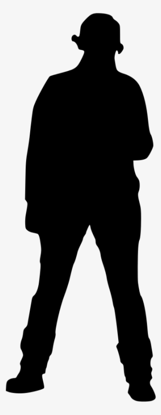 Silhouette Of Woman With Short Pigtails And Rolled - Standing