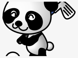 Golf Clipart Silhouette - Panda With A Santa Hat Drawing
