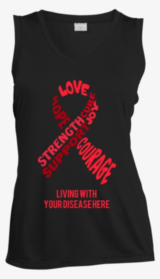Customisable Red Awareness Ribbon With Words Women's - Active Tank