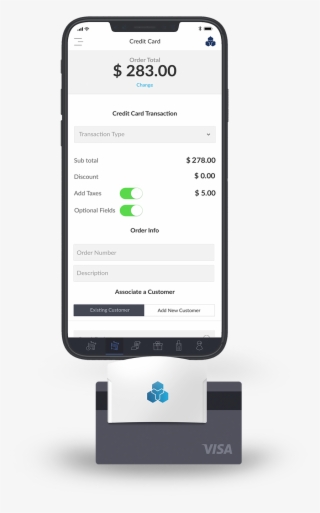 Helcim Mobile Payment App On Iphone X With Card Reader - Mobile Device