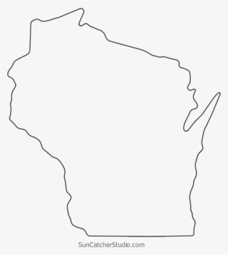 Free Wisconsin Outline Thin Border Cricut Design Or - Line Art