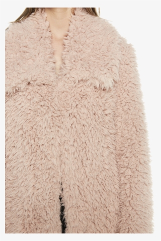 Faux Fur Coat In Colour Pale Mauve - Cardigan