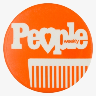 People Weekly Orange Advertising Button Museum