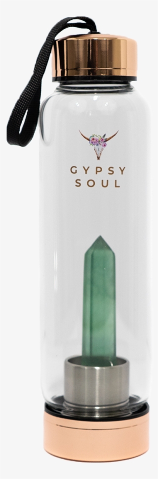 Gypsy Soul Aquamarine Crystal Glass Water Bottle - Water Bottle