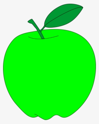 Green Apple With Green Leaf Free Vector Clipart - Clipart Apple Green