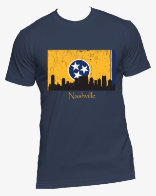 Nashville Skyline Yellow Men's Short Sleeve T-shirt - Flag Of Tennessee
