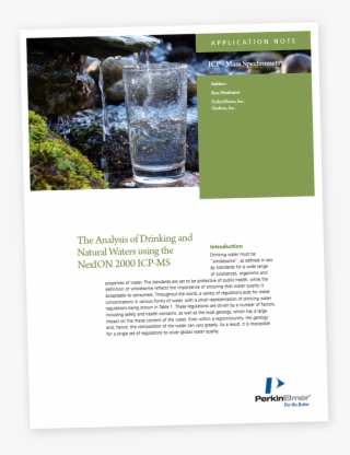 The Analysis Of Drinking And Natural Waters [application - Flyer