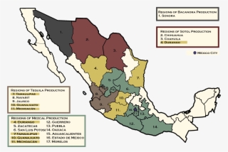 Maps Of Mexican Spirit Production - Map