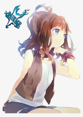 Pokemon Render Photo - Anime Manga Girl With Brown Hair And Blue Eyes