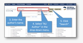 Discover Will Now Return Results For Authors With The - Georgia Southern University
