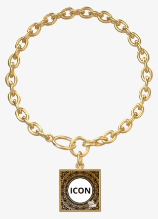Icon Chain Link Bracelet - Gold Round Chain Png