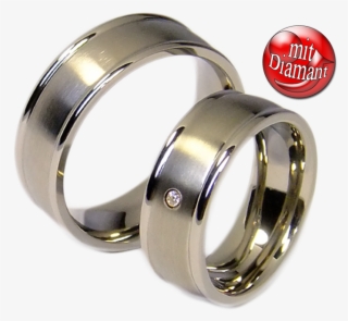 2 Wedding Rings Couple Rings Titanium Rings With Diamond - Titanium Ring