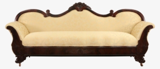 Empire 1840's Antique Mahogany Sofa, New Upholstery - Loveseat