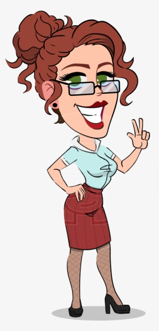 flat cartoony business woman vector character - cartoon