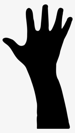 Raised Hand In Silhouette Clip Art Download - Arm And Hand Silhouette