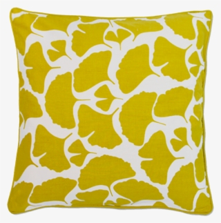 Yellow Gingko Leaf Pillow Cover Handmade In Bali - Cushion