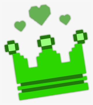 Crown Hat Green Pixel Princess Prince Queen King Snap - Heart