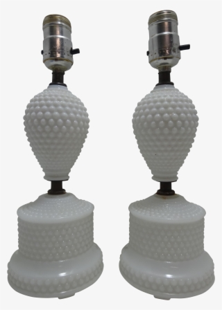 Fenton Hobnail Milk Glass Table Lamps - Sculpture