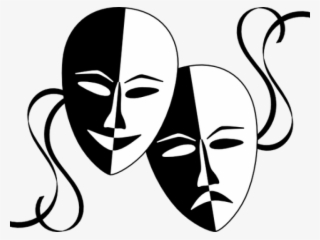 Mask Clipart Drama - Black And White Drama Mask