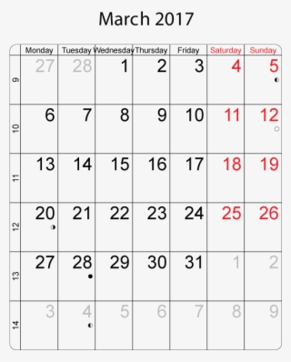 Free March 2017 Calendar Template - Calendar