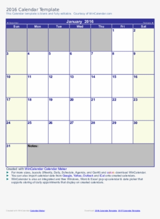 Docx - Monthly Calendar Template