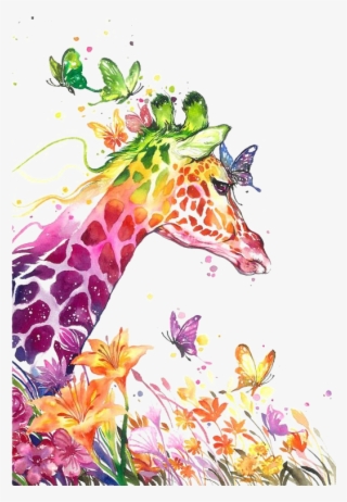 Arts Canvas Watercolor Visual Giraffe Print Painting - Giraffe Diamond Painting