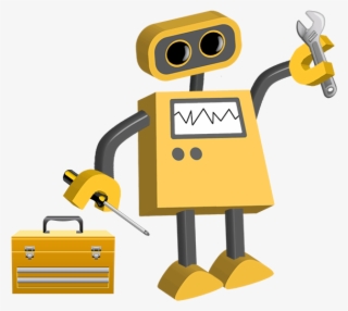 Robots Clipart Yellow - Transparent Background Robot Cartoon Png