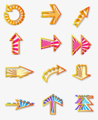 Divergence Pattern Decorative Arrows Colorful Png And - Vector Graphics