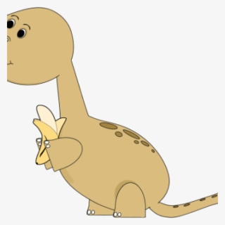 Cute Clipart Dinosaur - Dinosaur Eating A Banana