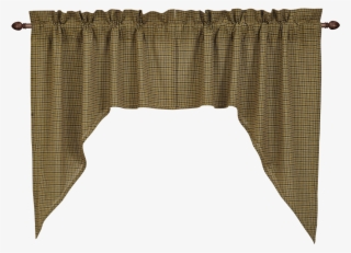 Tea Cabin Green Plaid Swag Curtain Set Of 2 36x36x16 - Window Valance
