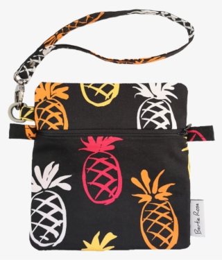 Small Zipped Storage Pouch With Wrist Strap In A Modern - Pineapple