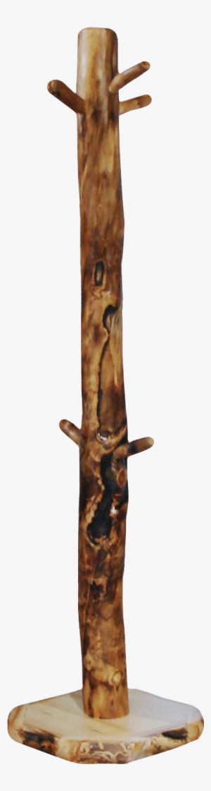 Aspen Log Coat Tree - Carving