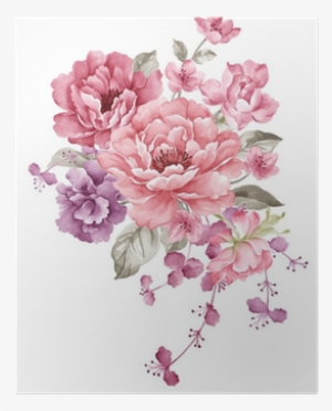 Watercolor Illustration Flower In Simple White Background - Belliza Zarina Suits