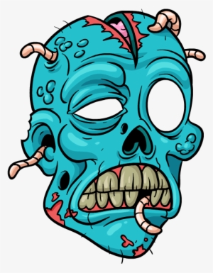 Scary Face Cartoon Png - Zombie Head Drawings