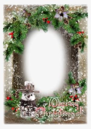 Boas Festas E Feliz Natal Com Boneco De Neve - Moldura Boas Festas