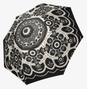 Black Lace Foldable Umbrella - Lace Mandala Notebook - By Lyle Hatch