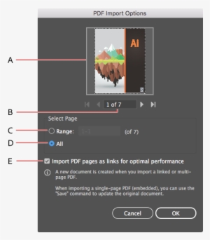 Pdf Import Options Dialog Box - Illustrator Save As Pdf Separate Page