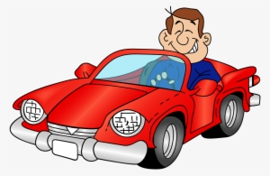 Cartoon Car With A Driver Png Clipart - Car Cartoon Png