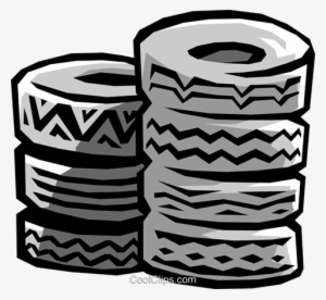 Tires Royalty Free Vector Clip Art Illustration - Gulong Clipart Black And White