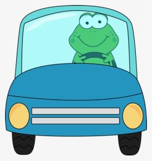 Frog Driving A Car - Boy Driving A Car Clipart