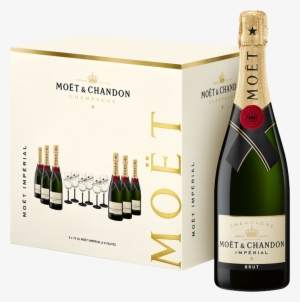 M&oumlet & Chandon 6x750ml & 6 Flutes Pack - Moet & Chandon Champagne Imperial
