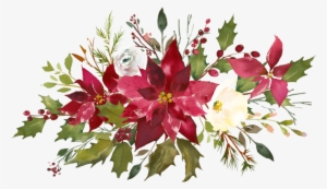 Фото, Автор ✿lili@ ✿ На Яндекс - Merry Christmas Poinsettias Holly And Berries Card