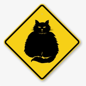 Fat-cat Symbol Guard Cat Sign - Turn Road Sign
